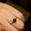 Marigold Solitaire Rose Cut Black Diamond Ring Size 6.25