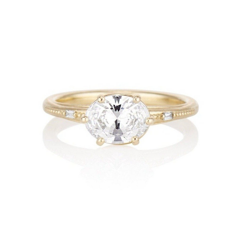 Regency Six Prong Oval Diamond Engagement Ring