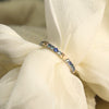 Bluebell Montana Sapphire Ombre Ring with Golden Leaves