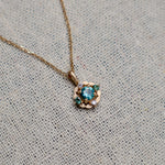 Laurel Montana Sapphire and Diamond Pendant Yellow gold