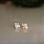 Laurel White Opal Stud Earrings Ready to Ship