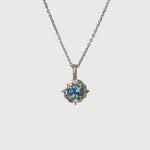 Laurel Montana Sapphire and Diamond Pendant White Gold