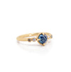 Marigold Round Rose cut Blue Montana Sapphire & Diamond Ring