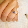 Marigold Round Rose cut Blue Montana Sapphire & Diamond Ring