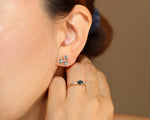 Ombre Montana Sapphire Trio Stud Earrings