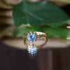 Mina Solitaire Ring with Blue Montana Sapphire and Diamond in Gold