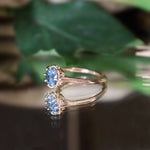 Mina Solitaire Ring with Blue Montana Sapphire and Diamond in Gold