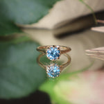 Mina Solitaire Ring with Blue Montana Sapphire and Diamond in Gold