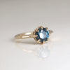 Mina Solitaire Ring with Blue Montana Sapphire and Diamond in Gold