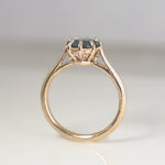 Mina Solitaire Ring with Blue Montana Sapphire and Diamond in Gold