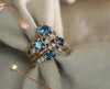 Sylvie Octagon Blue Montana Sapphire with Pear-Shaped Diamonds