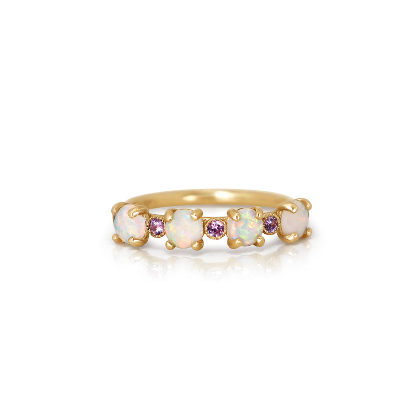 Moonrose Australian Opal and Pink Sapphire Ring