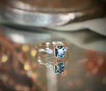 Sylvie Octagon Blue Montana Sapphire with Pear-Shaped Diamonds