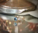 Sylvie Octagon Blue Montana Sapphire with Pear-Shaped Diamonds