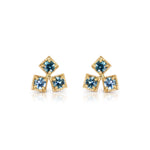 Ombre Montana Sapphire Trio Stud Earrings